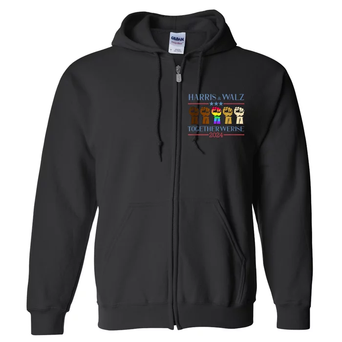 Kamala Harris Tim Walz 2024 Election Lgbt Harris Walz Waltz Full Zip Hoodie