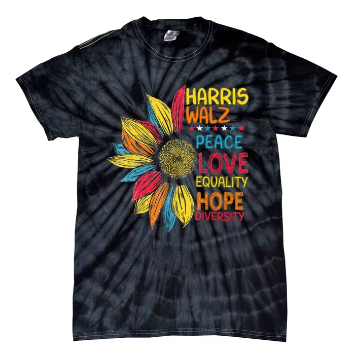 Kamala Harris Tim Walz 2024 Peace Lgbt Harris Walz Waltz Tie-Dye T-Shirt