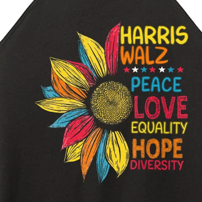 Kamala Harris Tim Walz 2024 Peace Lgbt Harris Walz Waltz Women’s Perfect Tri Rocker Tank