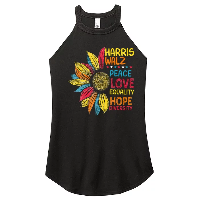 Kamala Harris Tim Walz 2024 Peace Lgbt Harris Walz Waltz Women’s Perfect Tri Rocker Tank