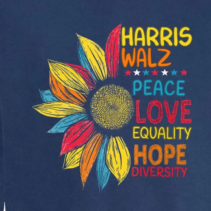 Kamala Harris Tim Walz 2024 Peace Lgbt Harris Walz Waltz Garment-Dyed Sweatshirt