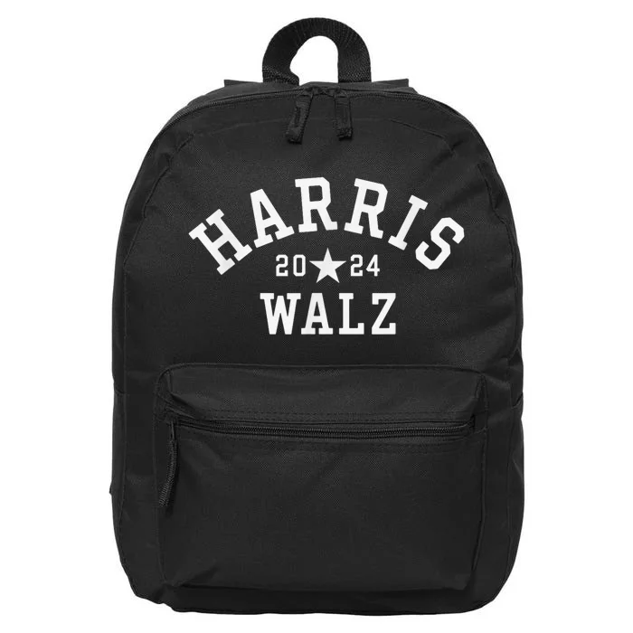 Kamala Harris Tim Walz 16 in Basic Backpack