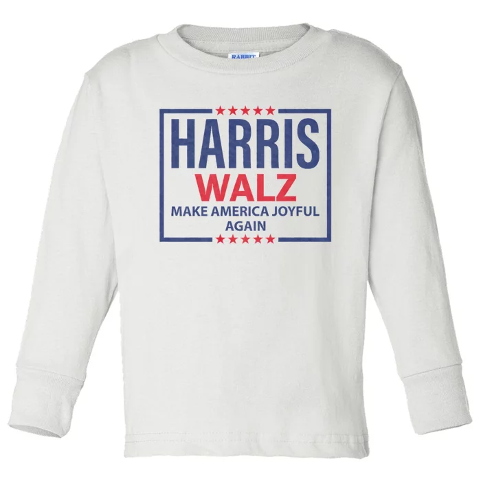 Kamala Harris Tim Walz Waltz Make America Joyful Again 2024 Toddler Long Sleeve Shirt