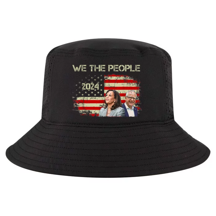 Kamala Harris Tim Waltz 2024 We The People American Flag Cool Comfort Performance Bucket Hat