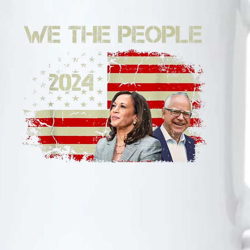 Kamala Harris Tim Waltz 2024 We The People American Flag Black Color Changing Mug