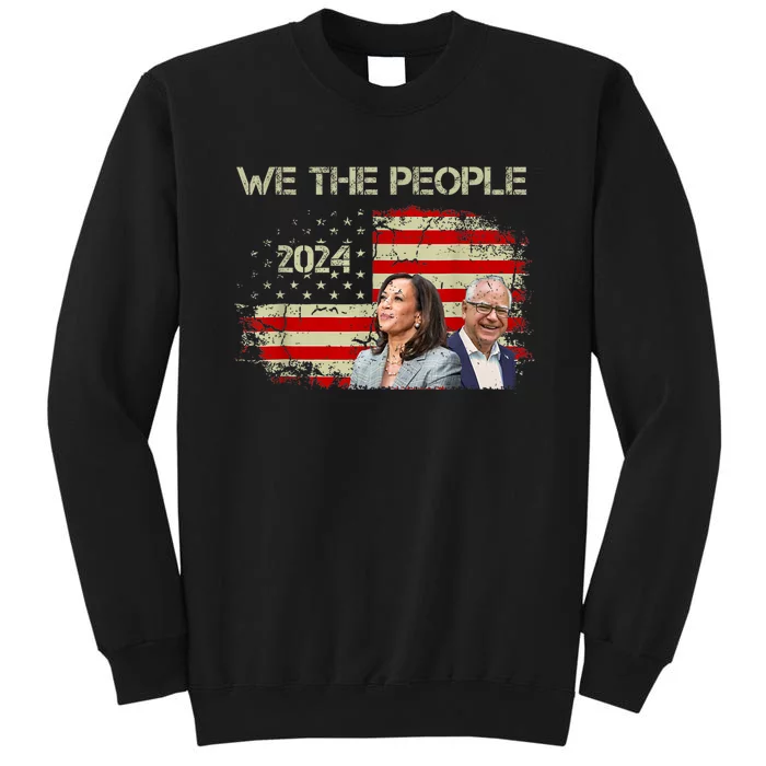 Kamala Harris Tim Waltz 2024 We The People American Flag Sweatshirt