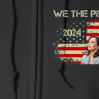 Kamala Harris Tim Waltz 2024 We The People American Flag Full Zip Hoodie