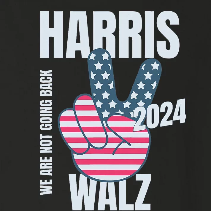 Kamala Harris Tim Walz 2024 Vote Election Peace Sign Flag Toddler Long Sleeve Shirt