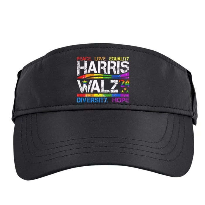 Kamala Harris Tim Walz 2024 Peace Lgbt Harris Walz Waltz Adult Drive Performance Visor