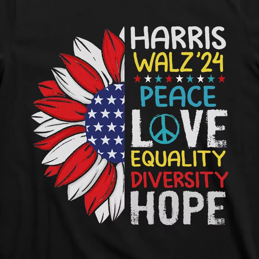 Kamala Harris Tim Walz 2024 Peace Lgbt Harris Walz Waltz T-Shirt