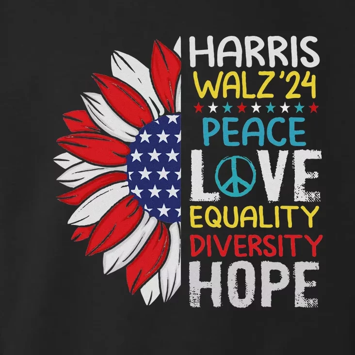 Kamala Harris Tim Walz 2024 Peace Lgbt Harris Walz Waltz Toddler Hoodie