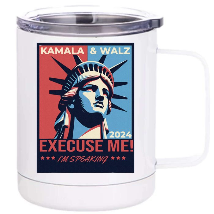 Kamala Harris Tim Walz 2024 Election Front & Back 12oz Stainless Steel Tumbler Cup