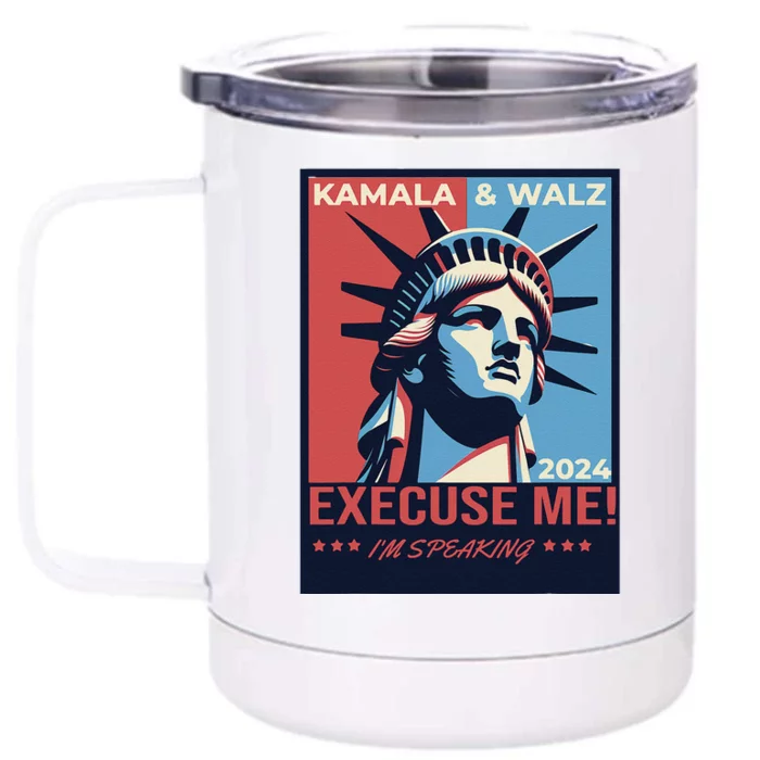 Kamala Harris Tim Walz 2024 Election Front & Back 12oz Stainless Steel Tumbler Cup