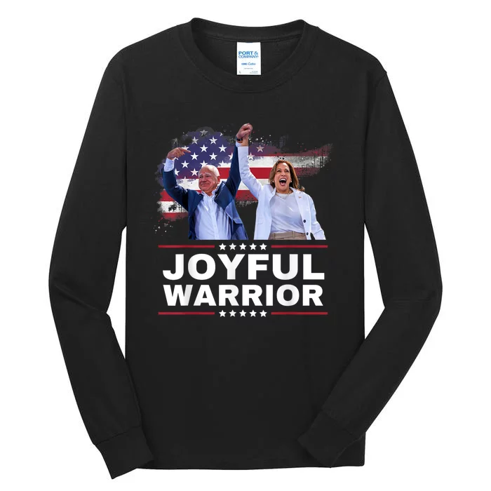 Kamala Harris Tim Walz Waltz 2024 Joyful Warrior Tall Long Sleeve T-Shirt