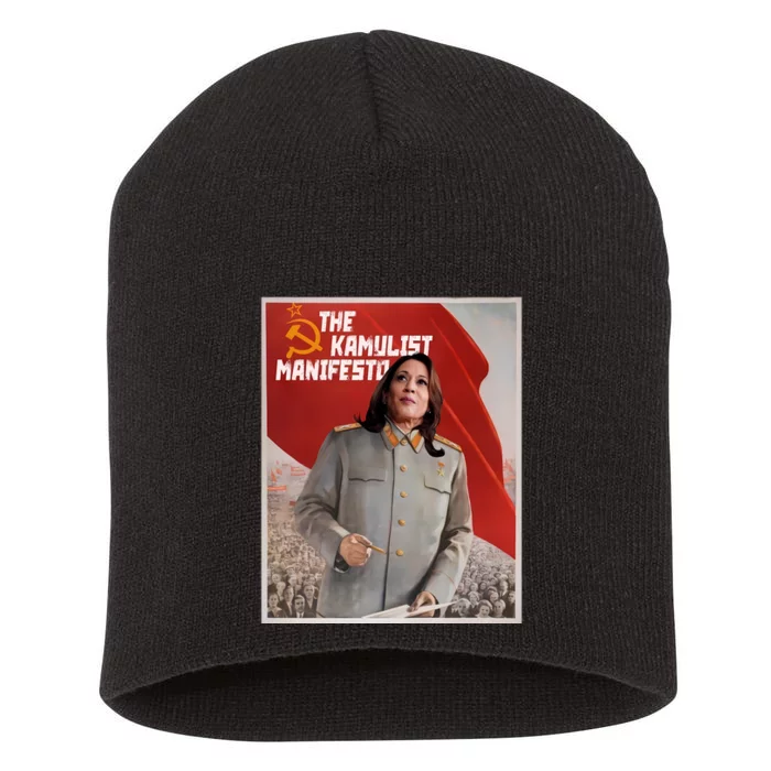 Kamala Harris The Communist Kamulist Manifesto Short Acrylic Beanie