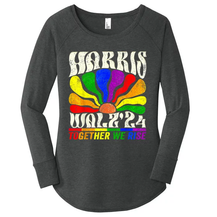 Kamala Harris Tim Walz Pride Lgbt 2024 Together We Rise Women's Perfect Tri Tunic Long Sleeve Shirt