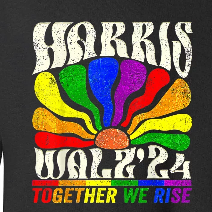 Kamala Harris Tim Walz Pride Lgbt 2024 Together We Rise Toddler Sweatshirt