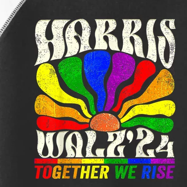 Kamala Harris Tim Walz Pride Lgbt 2024 Together We Rise Toddler Fine Jersey T-Shirt