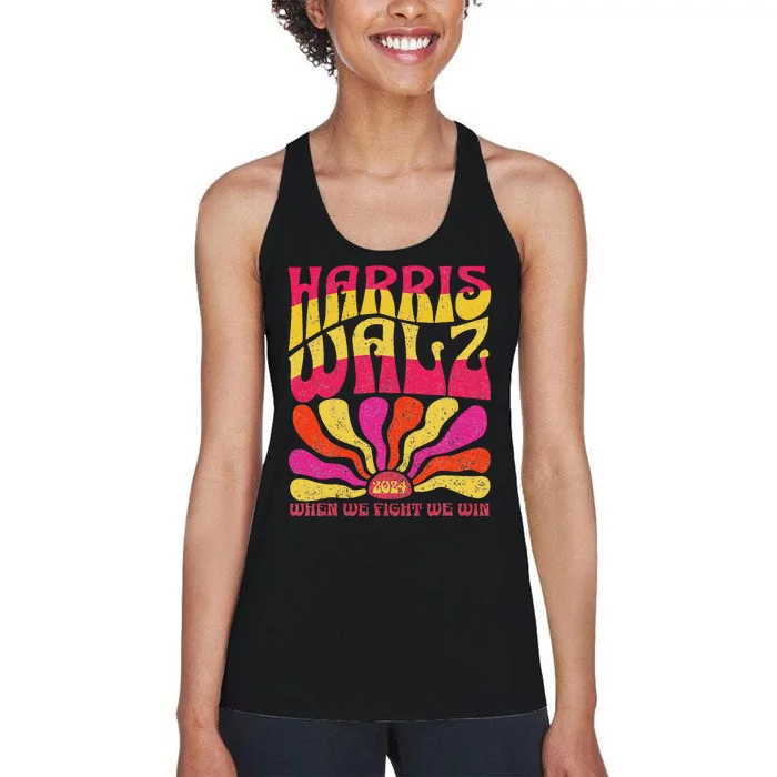 Kamala Harris Tim Walz 2024 When We Fight We Win Women's Racerback Tank