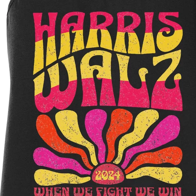 Kamala Harris Tim Walz 2024 When We Fight We Win Women's Racerback Tank