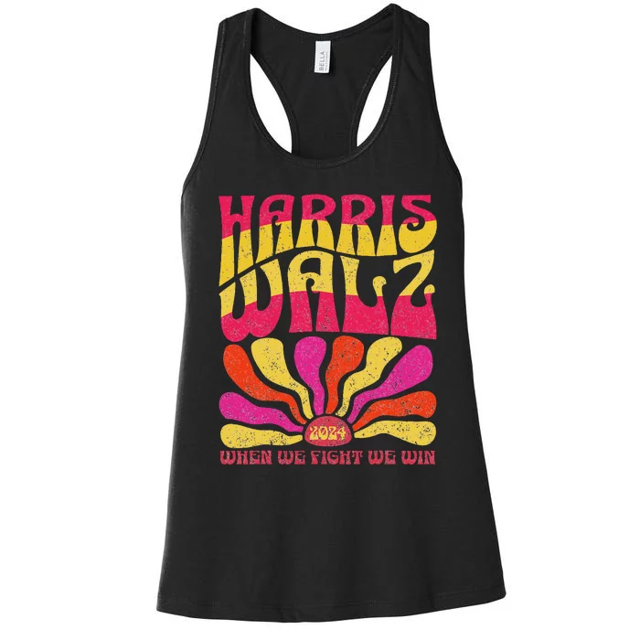 Kamala Harris Tim Walz 2024 When We Fight We Win Women's Racerback Tank