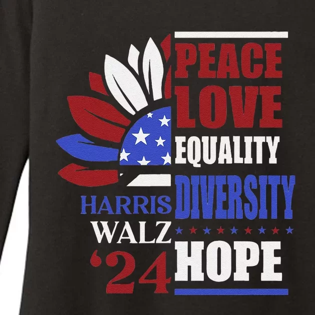 Kamala Harris Tim Walz 2024 Peace Lgbt Harris Waltz 2024 Womens CVC Long Sleeve Shirt