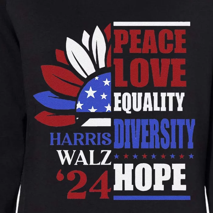 Kamala Harris Tim Walz 2024 Peace Lgbt Harris Waltz 2024 Womens California Wash Sweatshirt