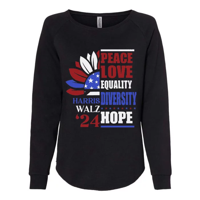 Kamala Harris Tim Walz 2024 Peace Lgbt Harris Waltz 2024 Womens California Wash Sweatshirt