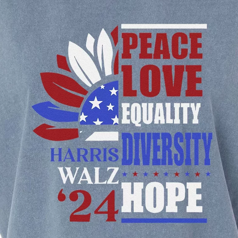 Kamala Harris Tim Walz 2024 Peace Lgbt Harris Waltz 2024 Garment-Dyed Women's Muscle Tee