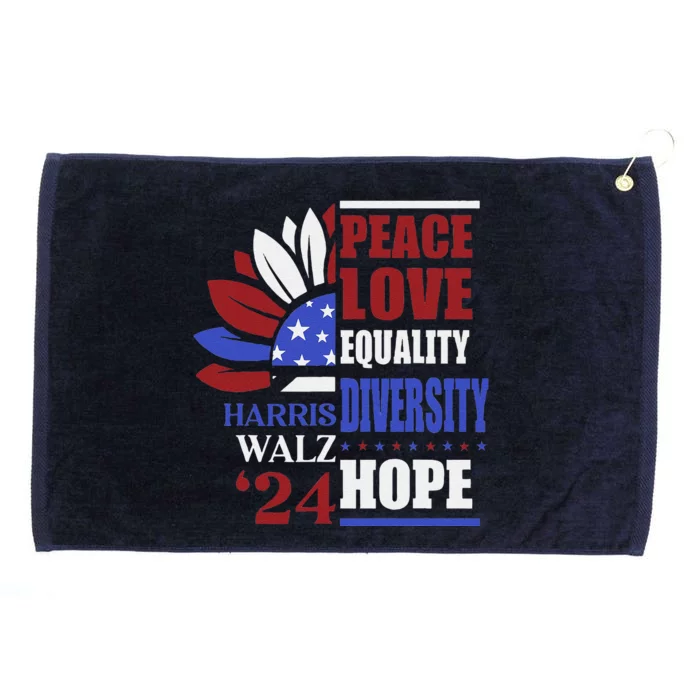 Kamala Harris Tim Walz 2024 Peace Lgbt Harris Waltz 2024 Grommeted Golf Towel