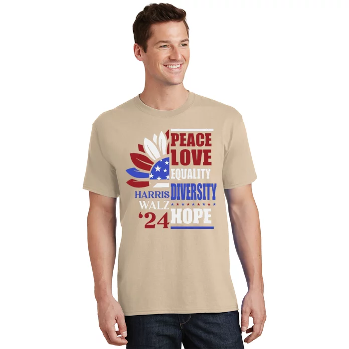 Kamala Harris Tim Walz 2024 Peace Lgbt Harris Waltz 2024 T-Shirt