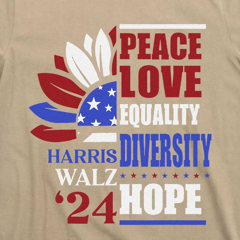 Kamala Harris Tim Walz 2024 Peace Lgbt Harris Waltz 2024 T-Shirt