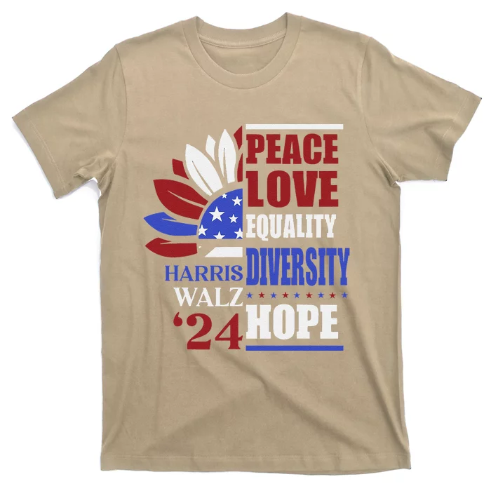 Kamala Harris Tim Walz 2024 Peace Lgbt Harris Waltz 2024 T-Shirt