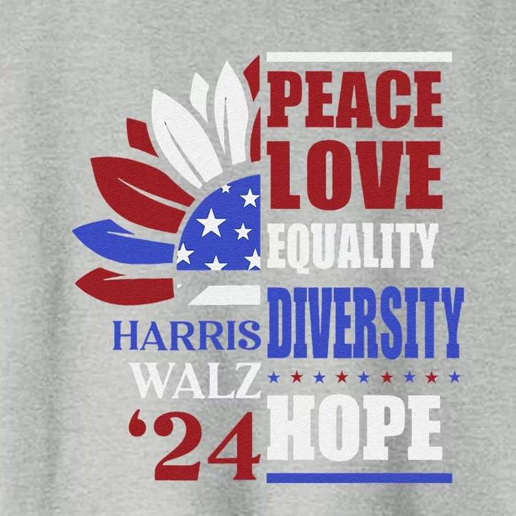 Kamala Harris Tim Walz 2024 Peace Lgbt Harris Waltz 2024 Women's Crop Top Tee