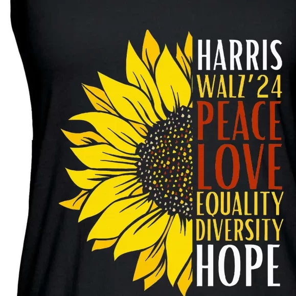 Kamala Harris Tim Walz 24 Lgbt Harris Walz Waltz 2024 Ladies Essential Flowy Tank