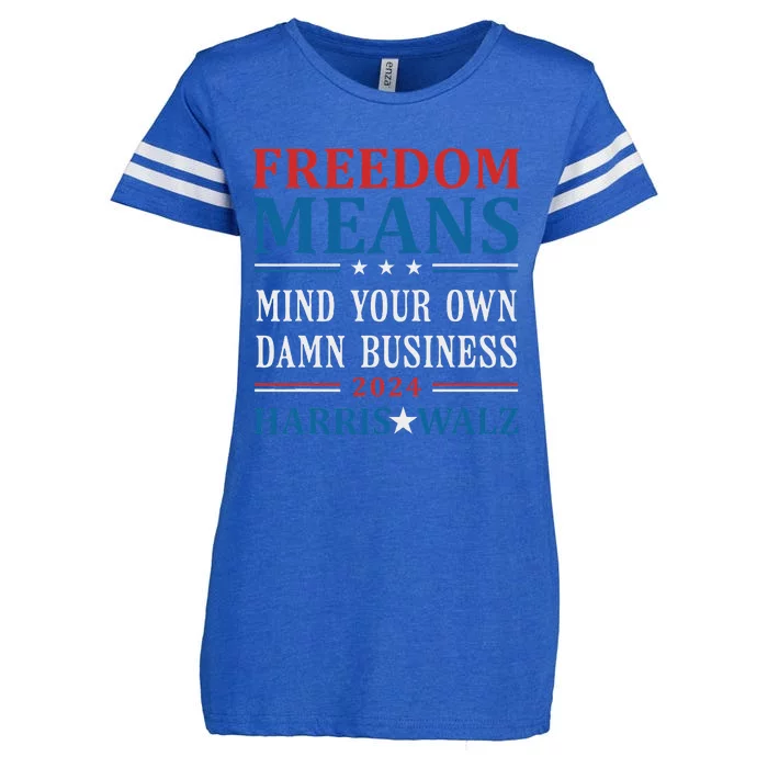 Kamala Harris Tim Walz Mind Your Own Damn Business Vintage Enza Ladies Jersey Football T-Shirt