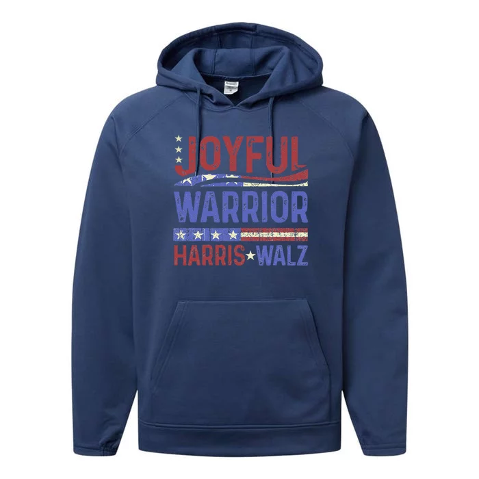 Kamala Harris Tim Walz Waltz 2024 Joyful Warriors Performance Fleece Hoodie