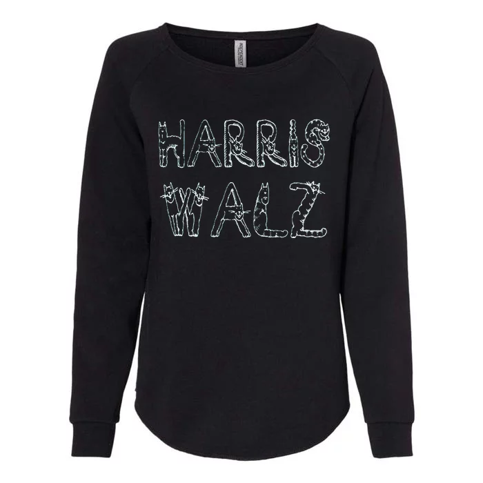 Kamala Harris Tim Walz Waltz Cat 2024 Womens California Wash Sweatshirt