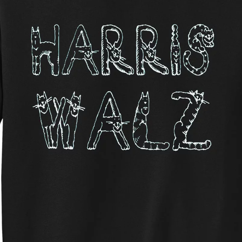 Kamala Harris Tim Walz Waltz Cat 2024 Tall Sweatshirt