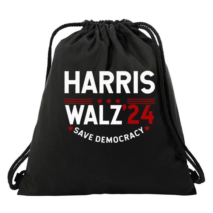 Kamala Harris Tim Walz 2024 Election Halloween Harris Waltz Drawstring Bag