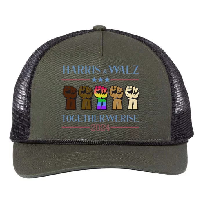 Kamala Harris Tim Walz 2024 Election Lgbt Harris Walz Waltz Retro Rope Trucker Hat Cap