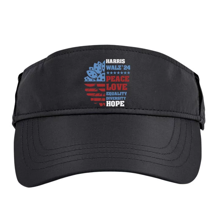 Kamala Harris Tim Walz 2024 Peace Lgbt Harris Walz Waltz Adult Drive Performance Visor