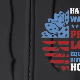 Kamala Harris Tim Walz 2024 Peace Lgbt Harris Walz Waltz Full Zip Hoodie