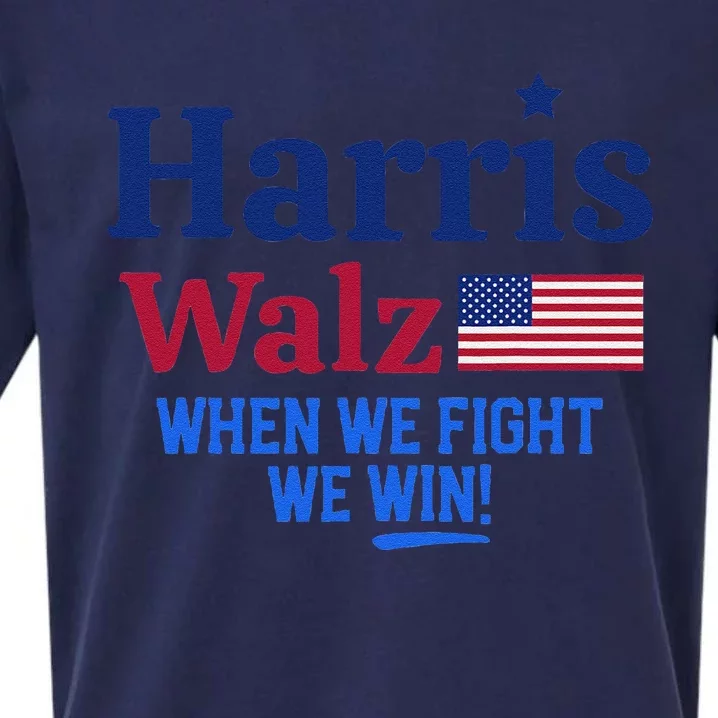 Kamala Harris Tim Walz When We Fight We Win Sueded Cloud Jersey T-Shirt