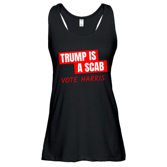 Kamala Harris Tim Walz Election Donald Trump Is A Scab Vote Harris Ladies Essential Flowy Tank