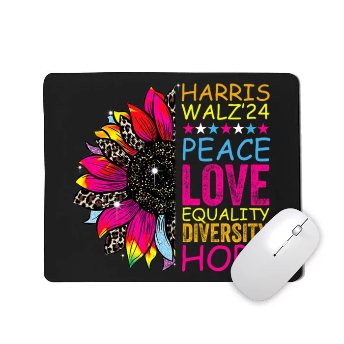 Kamala Harris Tim Walz 2024 Peace Lgbt Harris Walz Waltz Mousepad