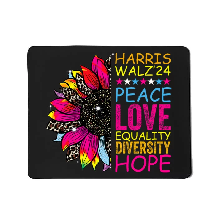 Kamala Harris Tim Walz 2024 Peace Lgbt Harris Walz Waltz Mousepad