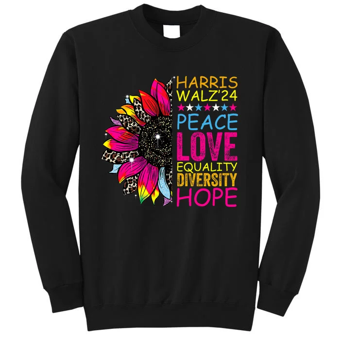 Kamala Harris Tim Walz 2024 Peace Lgbt Harris Walz Waltz Tall Sweatshirt