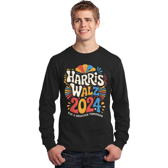 Kamala Harris Tim Waltz Campaign Harris Walz 2024 Election Tall Long Sleeve T-Shirt