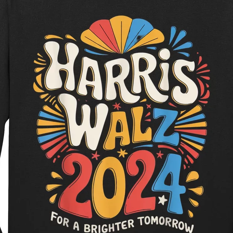 Kamala Harris Tim Waltz Campaign Harris Walz 2024 Election Tall Long Sleeve T-Shirt